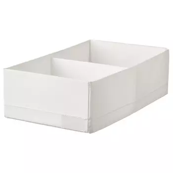 Коробка белая с отделениями, STUK Box with Compartments White (20 x 34 x 10 cm), произв. IKEA