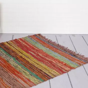 Ковёр из переработанного хлопка, Recycled Cotton Rug Bright Green, Handmade, произв. MYINDIA