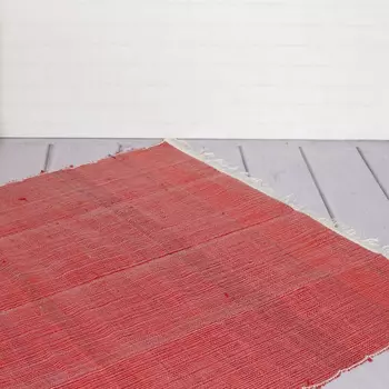 Ковёр из переработанного хлопка, Recycled Cotton Rug Monochrome Red, Handmade, произв. MYINDIA