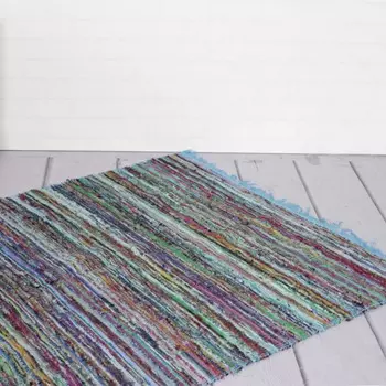 Ковёр из переработанного хлопка, Recycled Cotton Rug Grey, Handmade, произв. MYINDIA