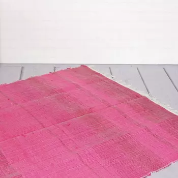 Ковёр из переработанного хлопка, Recycled Cotton Rug Monochrome Bright Pink, Handmade, произв. MYINDIA