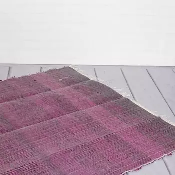 Ковёр из переработанного хлопка, Recycled Cotton Rug Monochrome Crimson, Handmade, произв. MYINDIA