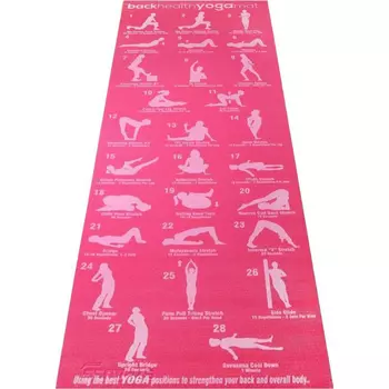 Коврик для йоги с асанами розовый, Strauss Yogasana Pink Yoga Mat, произв. MYINDIA