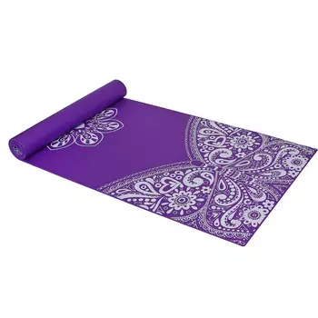 Коврик для йоги с мандалой фиолетовый, Strauss Meditation Butterfly Purple Yoga Mat, произв. MYINDIA