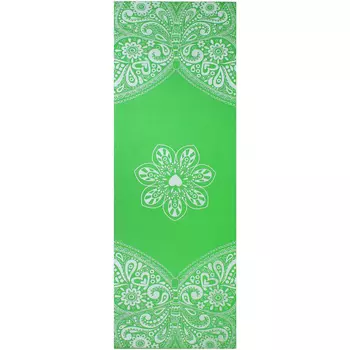 Коврик для йоги с мандалой салатовый, Strauss Butterfly Light Green Yoga Mat, произв. MYINDIA
