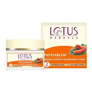 Крем от пятен с Папайей и Шафраном (250 г), Papayablem Papaya-n-Saffron Anti-Blemish Cremе, произв. Lotus Herbals