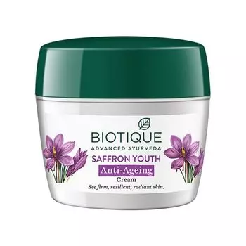 Крем с Шафраном: омоложение и увлажнение кожи (175 г), Saffron Youth Dew Visibly Ageless Moisturizer, произв. Biotique
