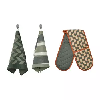Кухонный набор, SANDVIVA Tea Towels & RINNIG Oven Mitt Set, произв. IKEA