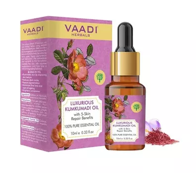 Кумкумади: омолаживающее масло (10 мл), Luxurious Kumkumadi Oil, произв. Vaadi Herbals