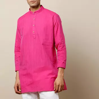 Курта ярко-розовая, Handloom Short Kurta Bright Pink, произв. MYINDIA
