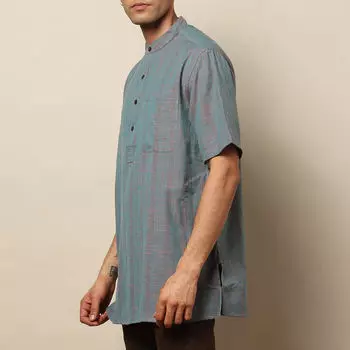 Курта серая с короткими рукавами, Bijnor Kurta Short Sleeves Grey, произв. MYINDIA