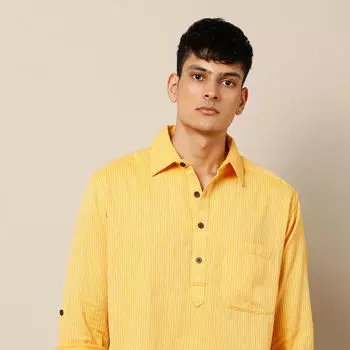 Курта желтая, Bijnor Short Kurta Yellow, произв. MYINDIA