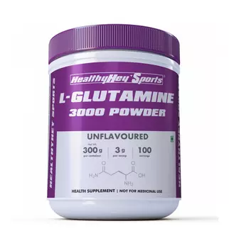 L-Глютамин (300 г), Glutamine Powder for Muscle Growth and Recovery, произв. HealthyHey