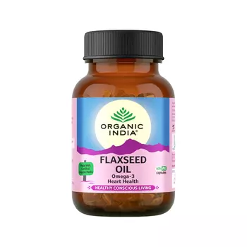 Льняное масло (60 кап, 500 мг), Flaxseed Oil, произв. Organic India