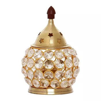 Лампа Аканд Дия, Gold Brass and Crystal Akhand Diya, произв. eCraftIndia