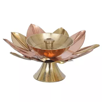 Лампа Дия, Copper and Golden Lotus Flower Shape Decorative Brass Diya, произв. eCraftIndia