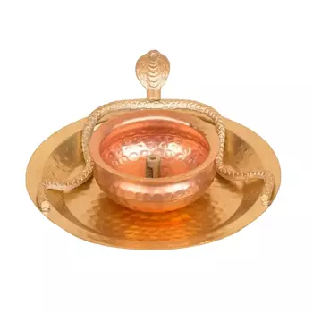 Лампа с декором в виде змеи, Hammered Snake Lamp, произв. Isha Life