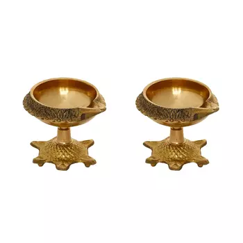 Латунная Дия ручной работы (2 шт), Handcrafted Decorative Brass Diya Set of 2, произв. eCraftIndia
