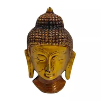 Латунная статуя Будды, Lord Buddha Head Brass Idol Sculpture Statue