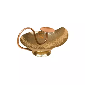 Латунный подсвечник, Brass Tea Light Holder Mango Leaf, произв. Isha Life