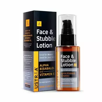 Лосьон для лица и смягчения щетины с Альфа-бисабалолом и Витамином Е (60 мл), Face & Stubble Lotion Alpha Bisabalol and Vitamin E, произв. Ustraa