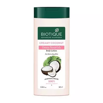 Лосьон для тела с Кокосом: питание кожи (180 мл), Creamy Coconut Deep Nourish Body Lotion, произв. Biotique
