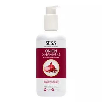 Луковый шампунь с Ритхой и Шикакаем (300 мл), Onion Shampoo with Reetha & Shikakai, произв. Sesa