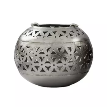 Маленький круглый металлический подсвечник, Железо, Iron Handi Small, произв. John Molly Decor&Gifts