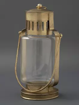 Маленький металлический цилиндрический подсвечник в форме фонарика, Латунь, Iron Round Capsule Lantern Mini, произв. John Molly Decor&Gifts