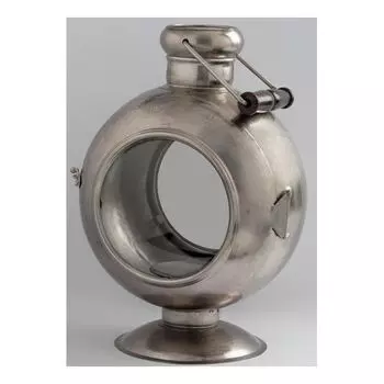 Маленький металлический сквозной подсвечник с ручкой, Никель, Iron Kudia Lantern Nickel, произв. John Molly Decor&Gifts