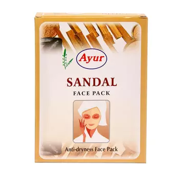 Маска для лица с Сандалом: для борьбы с сухостью кожи (25 г), Sandal Face Pack, произв. Ayur