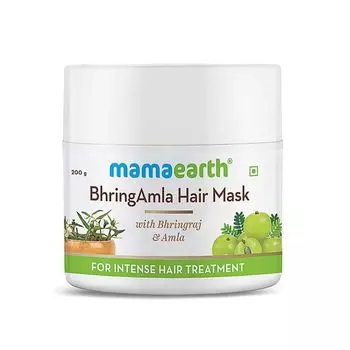 Маска с Брингараджем и Амлой: для интенсивного ухода за волосами (200 г), BhringAmla Hair Mask for Intense Hair Treatment, произв. Mamaearth