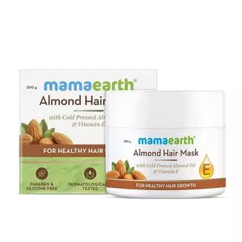 Маска с Миндалем: для роста волос (200 г), Almond Hair Mask for Healthy Hair Growth, произв. Mamaearth