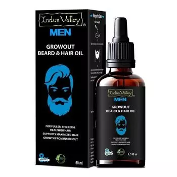 Масло для роста бороды и волос (60 мл), Growout Beard & Hair Oil, произв. Indus Valley