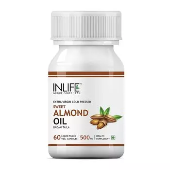 Масло Миндаля холодного отжима (60 кап, 500 мг), Cold Pressed Sweet Almond Oil, произв. INLIFE