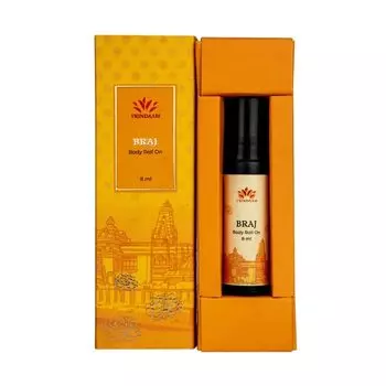 Масло-роллер Брадж (8 мл), Braj Aromatic Oil Roller Bottle, произв. Vrindaam
