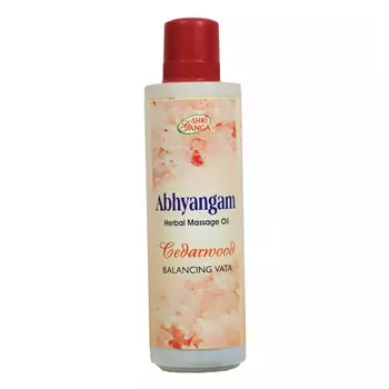 Массажное масло c Кедровым деревом (200 мл), Abhyangam Cedarwood Massage Oil, произв. Shri Ganga Pharmacy