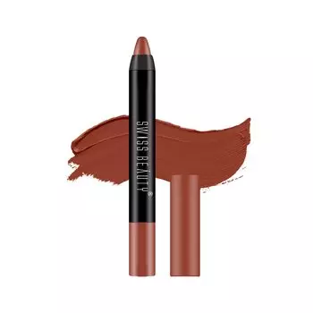 Матовая стойкая помада-карандаш Брауни Пойнт (3,5 г), Matte Long Lasting Crayon Lipstick Brownie Point, произв. Swiss Beauty