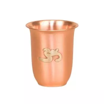Матовый медный стакан с латунным покрытием (200 мл), Matte Finish Copper Glass with Brass, Isha Life