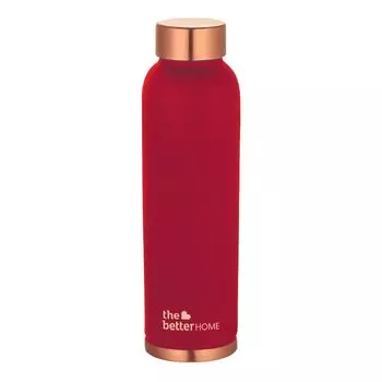 Медная бутылка темно-бордовая (950 мл), Copper Water Bottle Maroon, произв. The Better Home