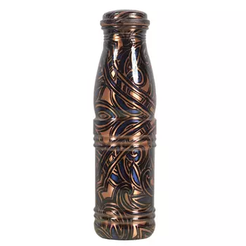 Медная бутылка фактурная (1 л), Textured Copper Bottle, произв. MYINDIA