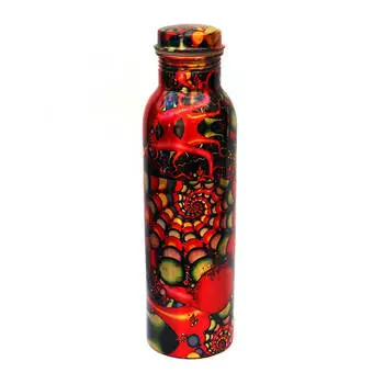Медная бутылка красная (1 л), Copper Red Bottle, произв. MYINDIA