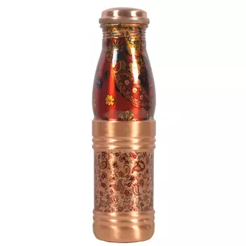 Медная бутылка расписная (1 л), Painted Copper Bottle, произв. MYINDIA