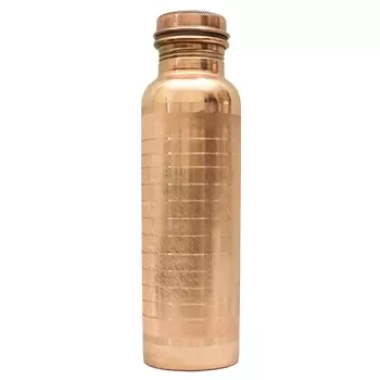 Медная бутылка ребристая (1 л), Ribbed Copper Bottle, произв. MYINDIA