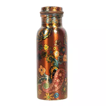 Медная бутылка с этническим узором (500 мл), Copper Bottle with Ethnic Pattern, произв. MYINDIA
