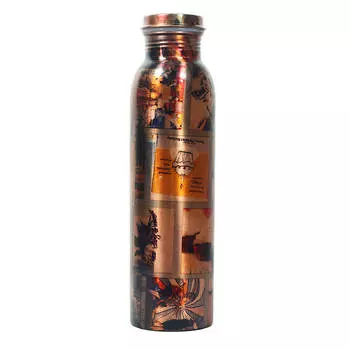 Медная бутылка с картинками (900 мл), Copper Bottle With Pictures, произв. MYINDIA