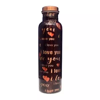 Медная бутылка с принтом (1 л), Printed Copper Bottle, произв. VEDIK