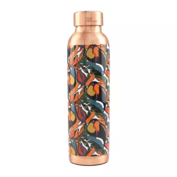 Медная бутылка с принтом Туканы (950 мл), Copper Water Bottle Toucan Touch, произв. The Better Home