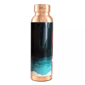 Медная бутылка с принтом Выше неба (950 мл), Copper Water Bottle Beyond The Sky, The Better Home