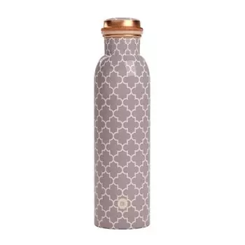 Медная бутылка с серым принтом (0,9 л), Copper Water Bottle Smooth Grey, произв. EB-Everything